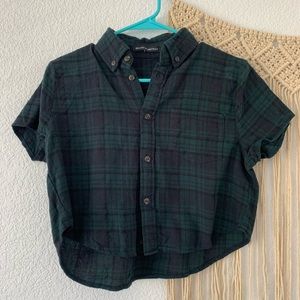 brandy melville felix plaid crop top